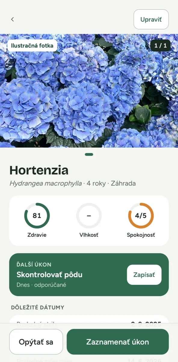 Rozhranie Flori s rastlinami a plánom starostlivosti
