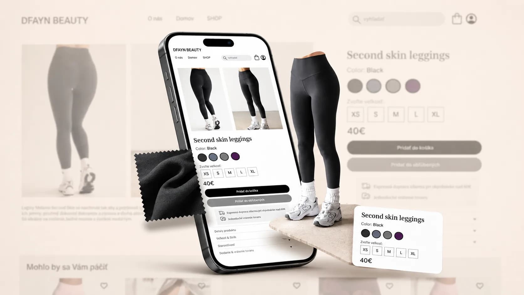 Detail produktu Second Skin Leggings s cenou a výberom farby a veľkosti